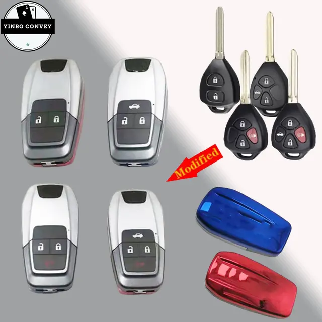 YINBO- 2/3/4 przyciski zaktualizowane etui na kluczyk zdalnego sterowania z ostrzem TOY43 do Toyota Corolla Camry RAV4 Reiz Yaris Prado