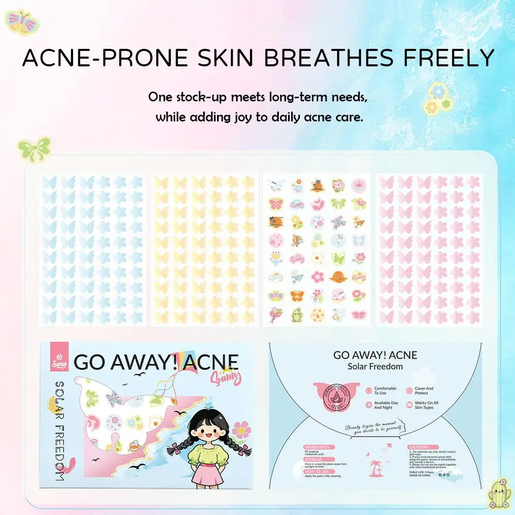 220 قطعة من رقعات بثرة على شكل نجمة ملونة رائعة للمراهقين والبنات والأولاد، رقعة حب الشباب الغروانية المائية اللطيفة لعيوب Zit