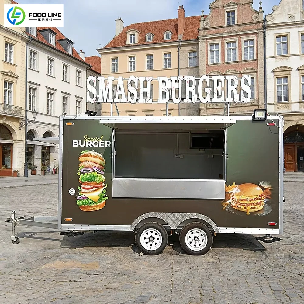 FOODLINE Outdoor Food Kiosk Cart Wind Rain Proof Detachable Worktable Easy Move Street Catering Equipment