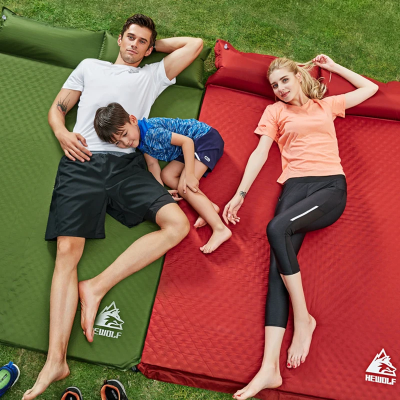 Hewolf Sleeping Self-inflating Mat Inflatable Pad Air Mattress Foam Damp-proof Double Mattress In The Tent For Camping Pad