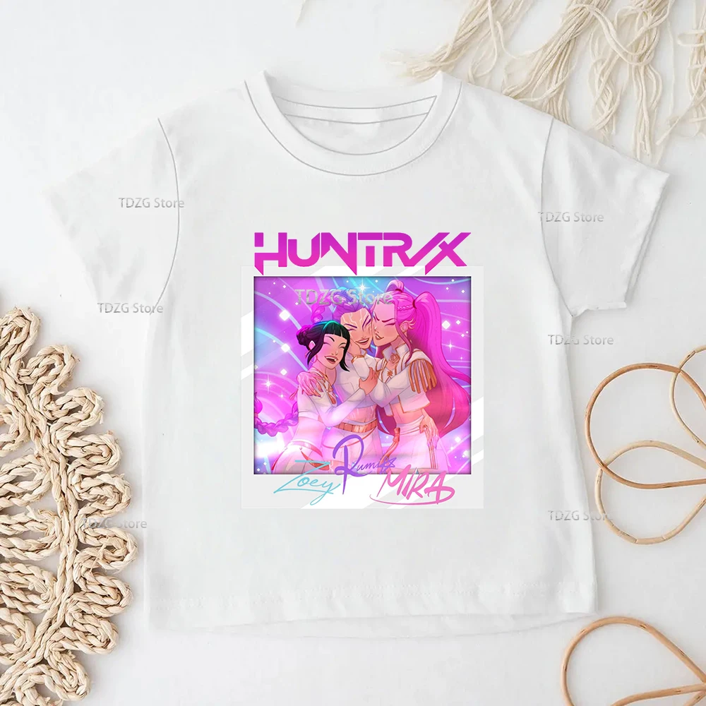 حار فيلم KPop شيطان الصيادين لينة القطن طفل الفتيات ملابس الأطفال تي شيرت المشجعين هدايا الاطفال الملابس موضة عادية المحملة القمم