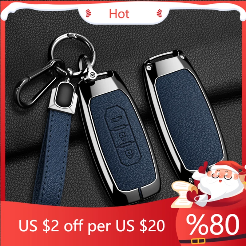 

Горячий цинковый сплав, 3-кнопочный автомобильный чехол для смарт-ключа, сумка, держатель для брелока для Ford Territory EV, защита для ключей, внутренние наклейки для ключей