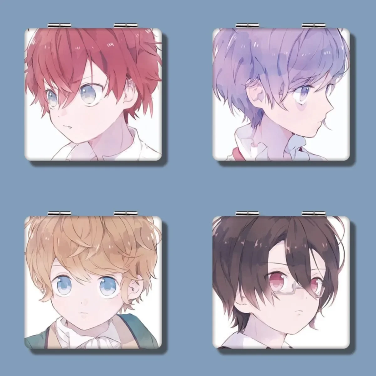 7x6cm, Diabolik Lovers, Folding Double-sided Makeup Mirror, Portable Travel, Mini Pocket,Anime Cute Girls Kids,Magnifying,Square