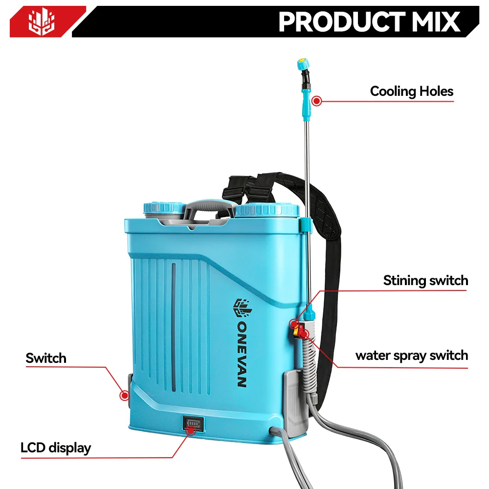 ONEVAN 20L High Capacity Electric Sprayer Gun 80psi Cordless Garden Farm Irrigation Spraying Power Tools For Makita Battery Pin