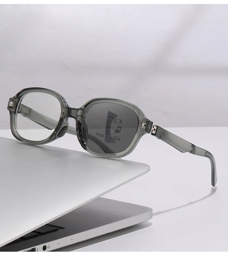 Faltbare Presbyopie-Brille, mehrere Brennweite + farbwechselnde Brillengläser, tragbare und minimalistische Lesebrille mit zwei Entfernungen – Detail 13