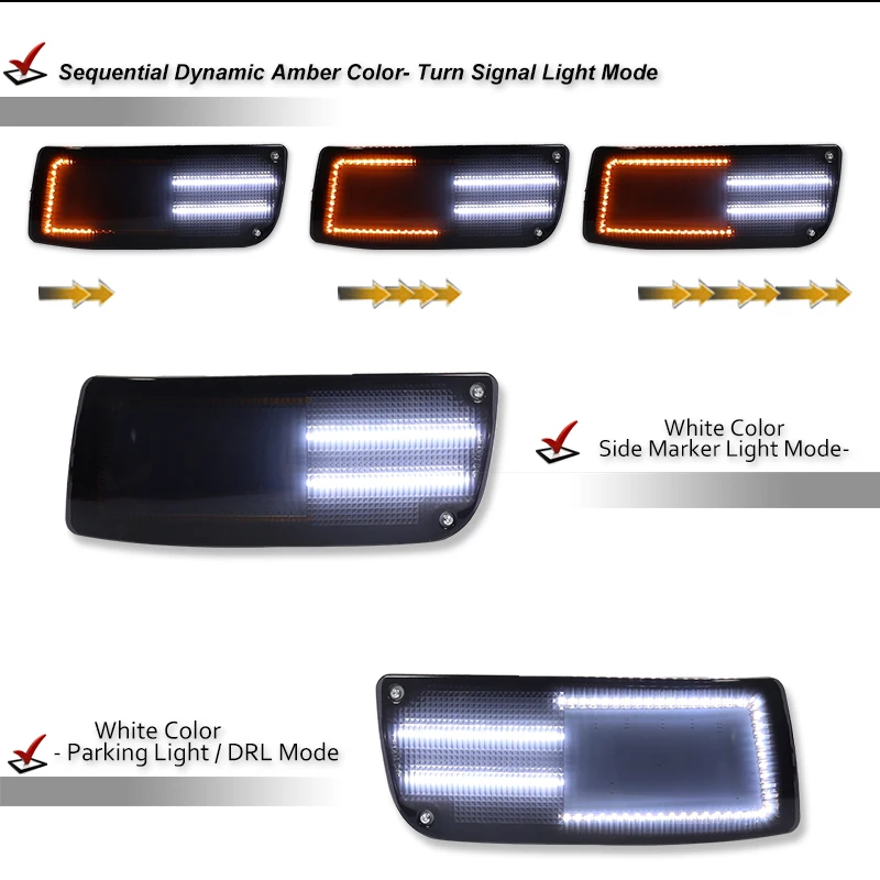 旧車セット③ サウンドセンサー付きLEDバー Car Front Lower Bumper Turn Signal Light For Nissan 300ZX Z Z32