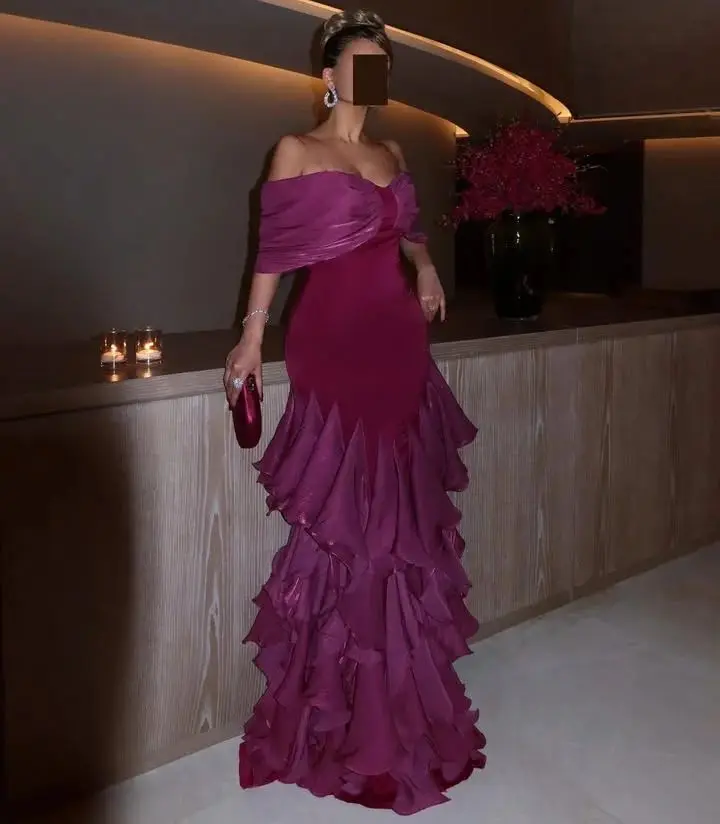 

Purple Prom Dresses Off The Shoulder Elegant Party Dress Strapless Evening Dress For Women Formal Wedding Party Dress Customized