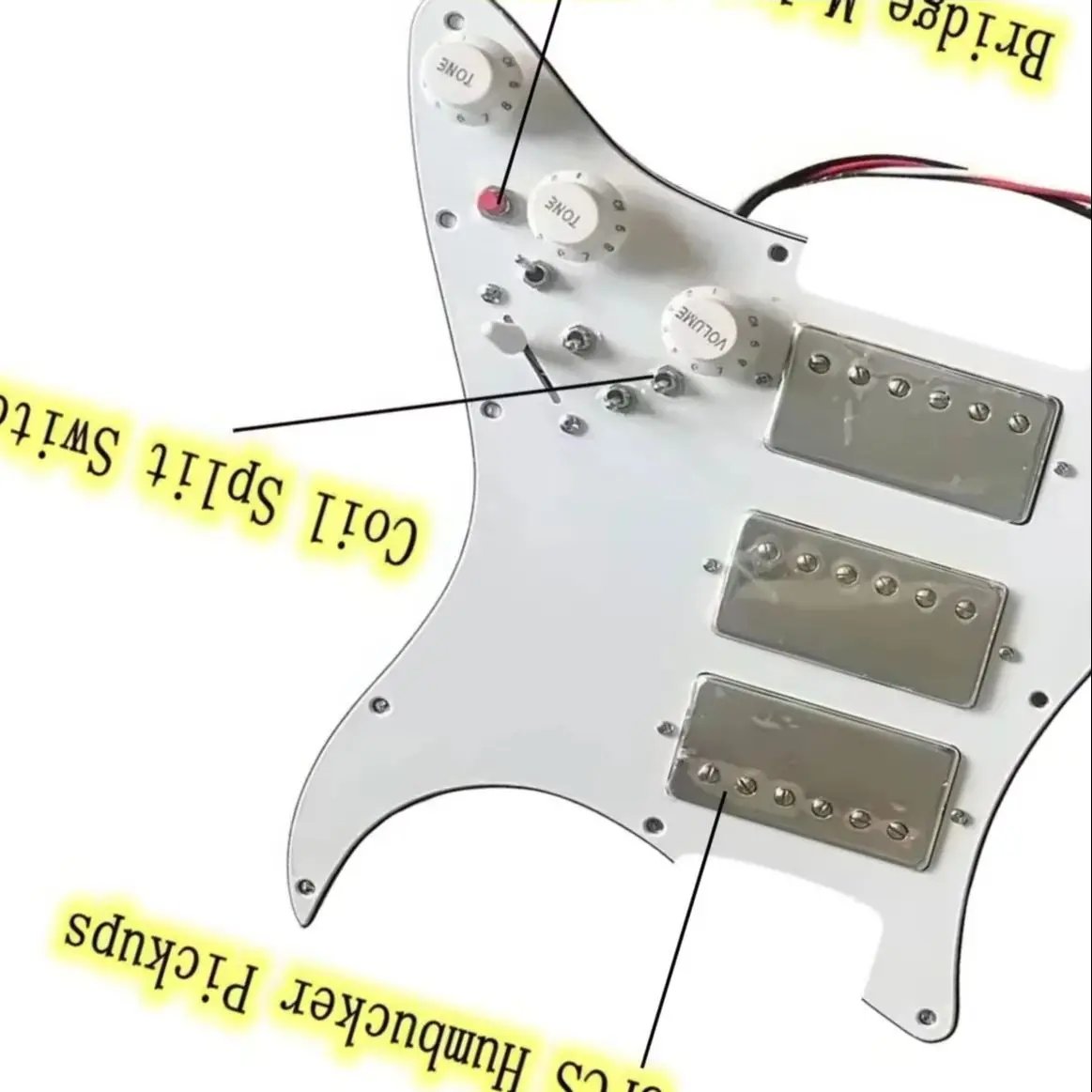 HHH Pickguard 3 PCS Humbucker Alnico V Pickups Coil Split Switch ST Style Body for Custom Guitar Electric Guitar Prewired Loaded