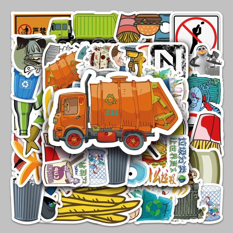 50 Stück Cartoon Persönlichkeit Müll Klassifizierung Kreative Graffiti Dekoration Aufkleber