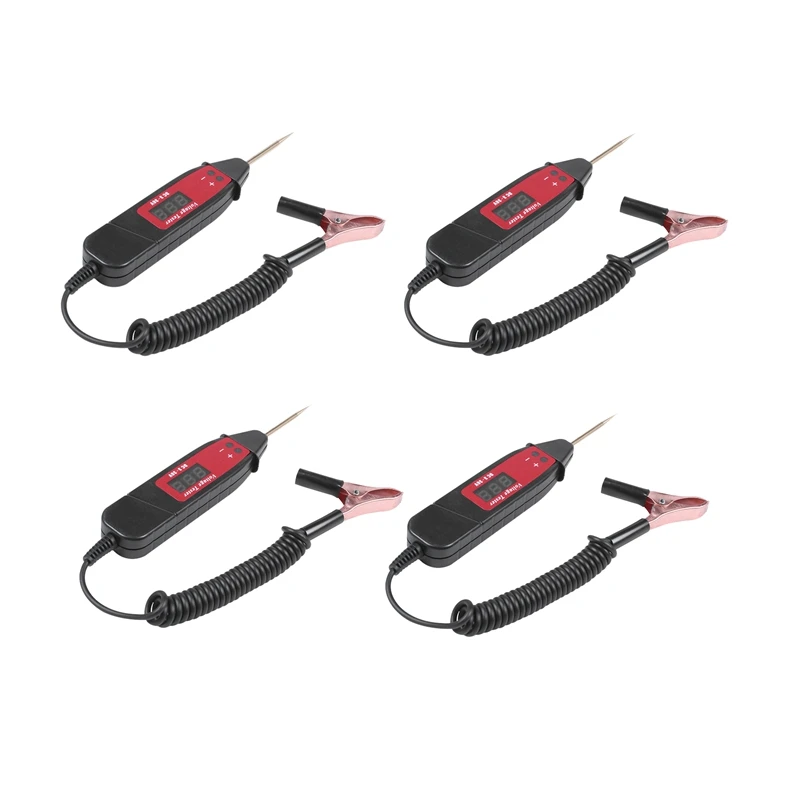 4X Universal 5-36V Car Digital Lcd Voltage Test Pen Professional Car Tester Pencil Detector With Led Light Car Tool