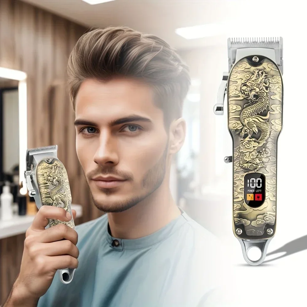 Men's Hair Clipper Set USB Rechargeable LCD Display Perfect for Christmas Gift 2000 MAh Lithium Battery Hair Clippers Men