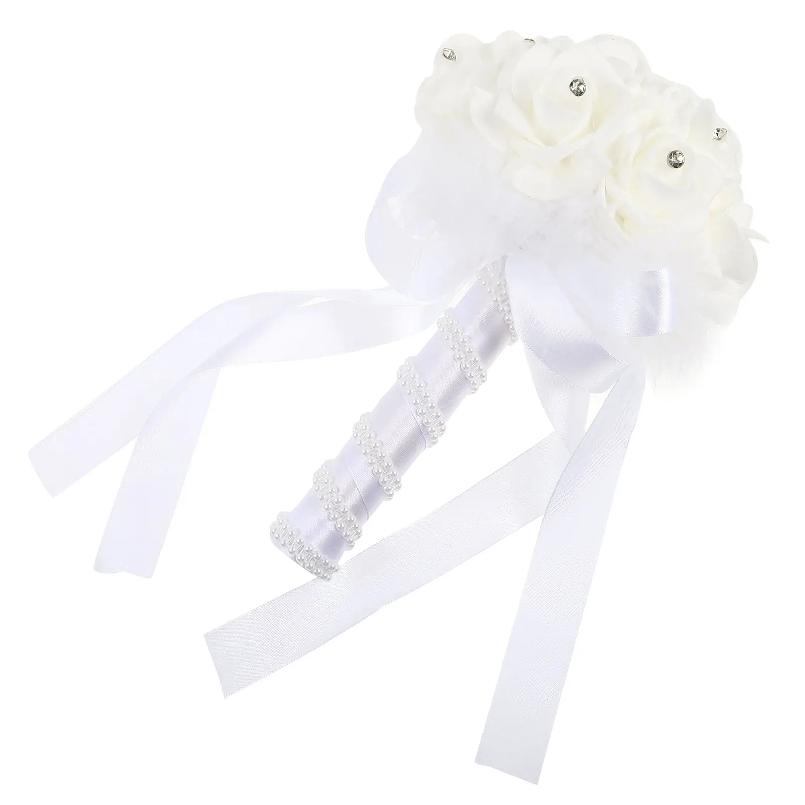 

Artificial Wedding Bouquet White Bridal Bride Party Decoration Photo Prop Bridal Bouquets Wedding FakeHandheld FlowersFlower