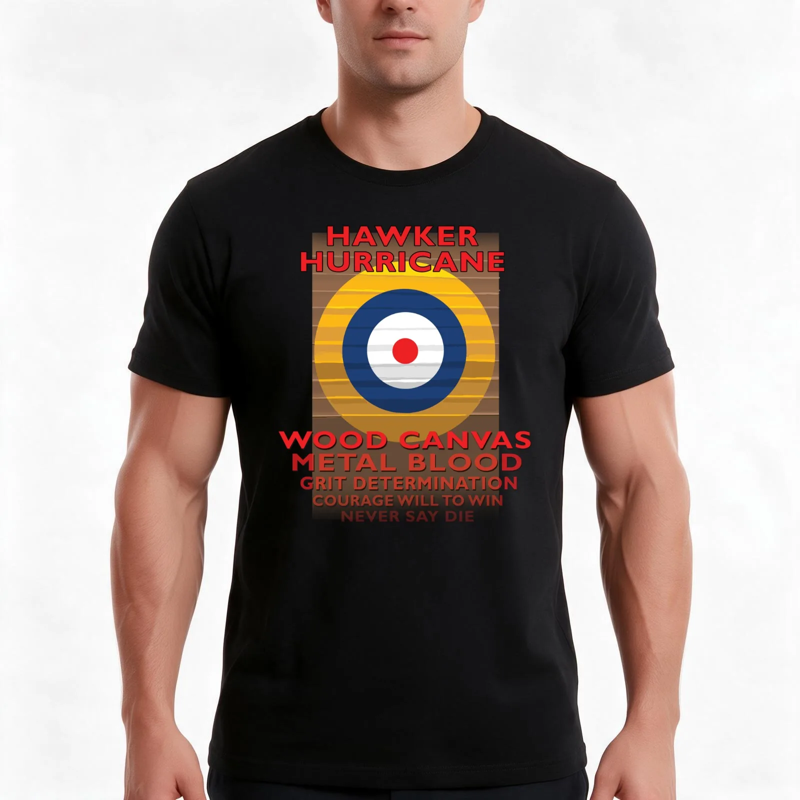 Hawker Hurricane: Attractive RAF national roundel aviation design. T-Shirt Summer Casual Cotton Tee Oversized Streetwear Tops
