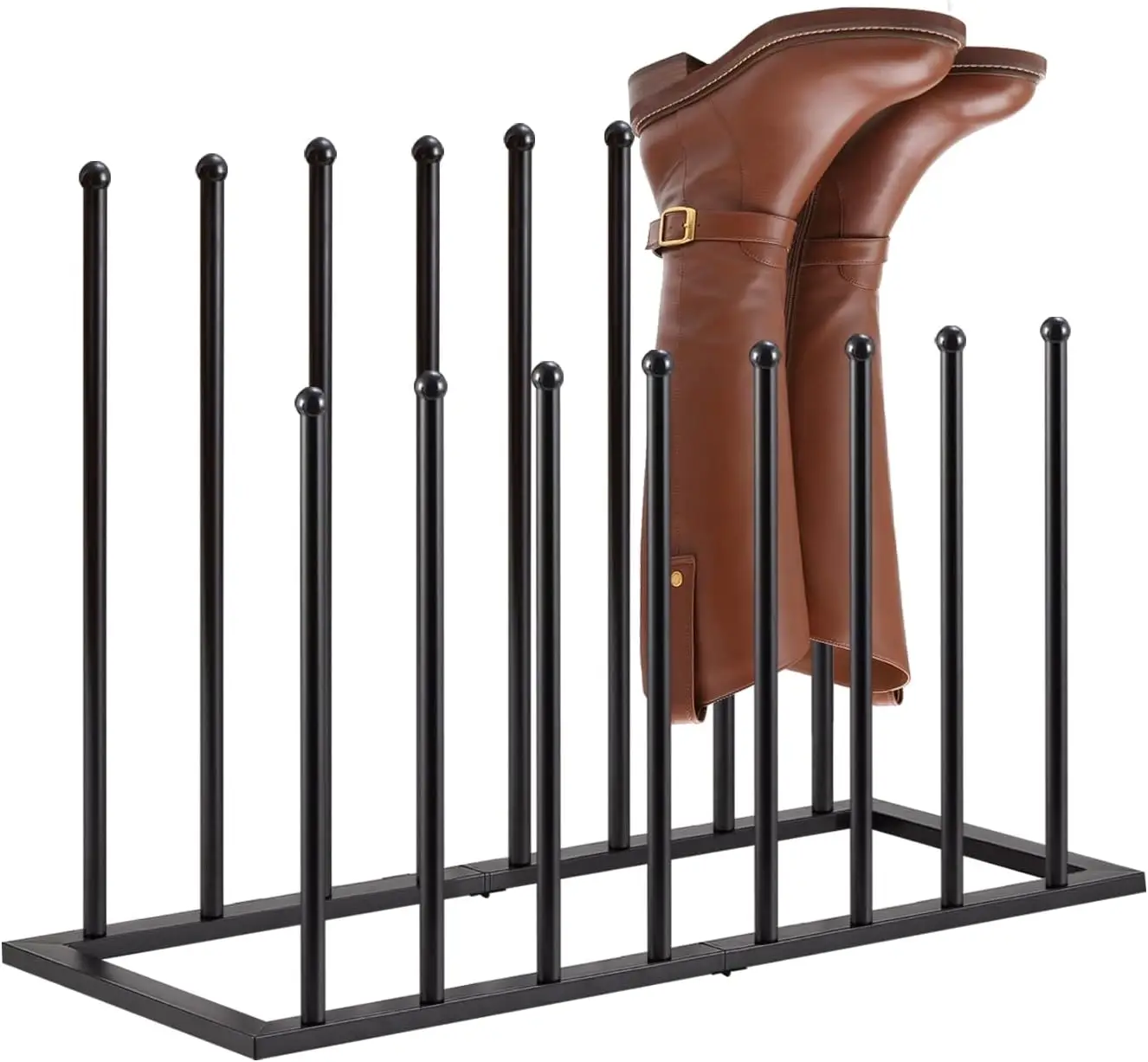 

Free Standing Metal Shoe Rack for 8 Pairs - Closet & Entryway Organizer, Large Boot Tray for Bedroom, Hallway, Patio