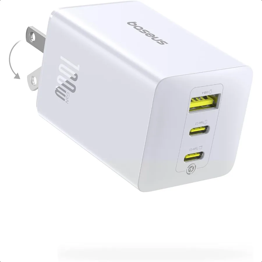 

Зарядное устройство USB C, 100 Вт, 3-портовое складное компактное настенное зарядное устройство PPS, адаптер питания для быстрой зарядки для Book Pro Air iPad iPhone 16 15