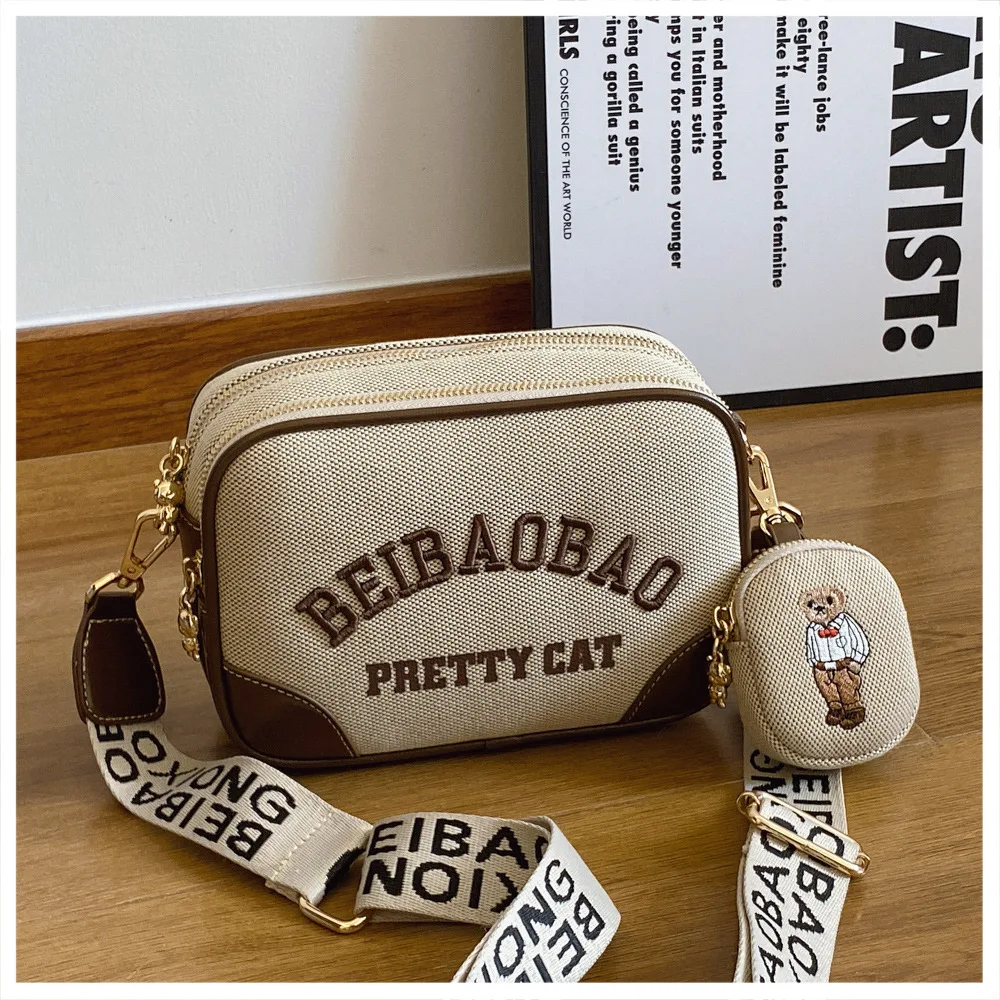 

2025 New Women Canvas Versatile Crossbody Bag Light Luxury youthful Shoulder Bag For Girl Casual Fashion Commuting bag