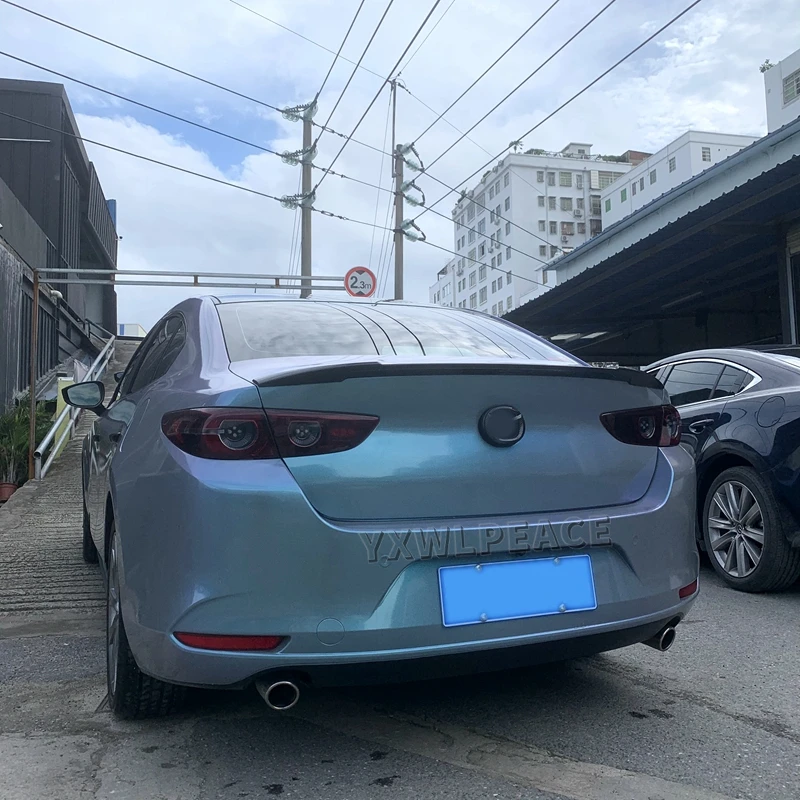 

For Mazda 3 Axela Sedan 2019 2020 2021 High Quality ABS Plastic Unpainted Color Rear Trunk Lip Spoiler Body Kit Accessories