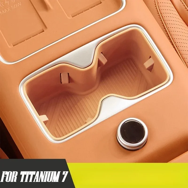 Center Console Silicone Cup Pad for BYD Leopard 7 Titanium 7 Anti-Slip Water-Resistant Cup Holder Interior Mod Accessory 2