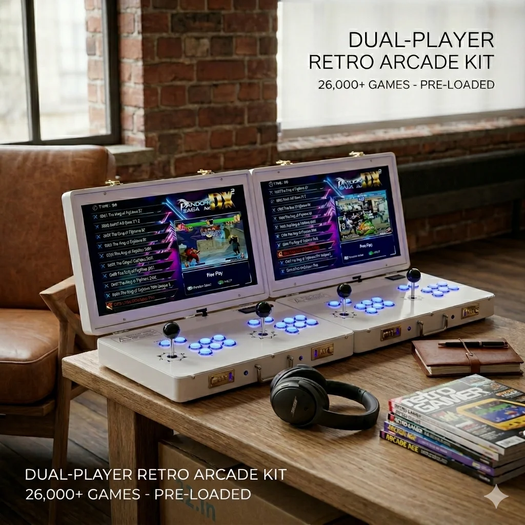 3D Pandora Box Arcade Console 19 Inch Foldable Screen Metal Case Portable TV Game System Support SNES GBC Retro Gaming