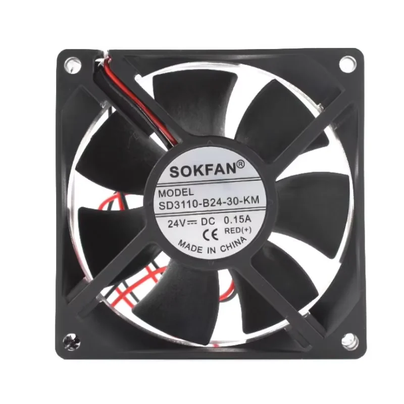 SOKFAN SD3110-B24-30-KM DC 24V 0.15A 80x80x25mm 2-Wire Server Cooling Fan