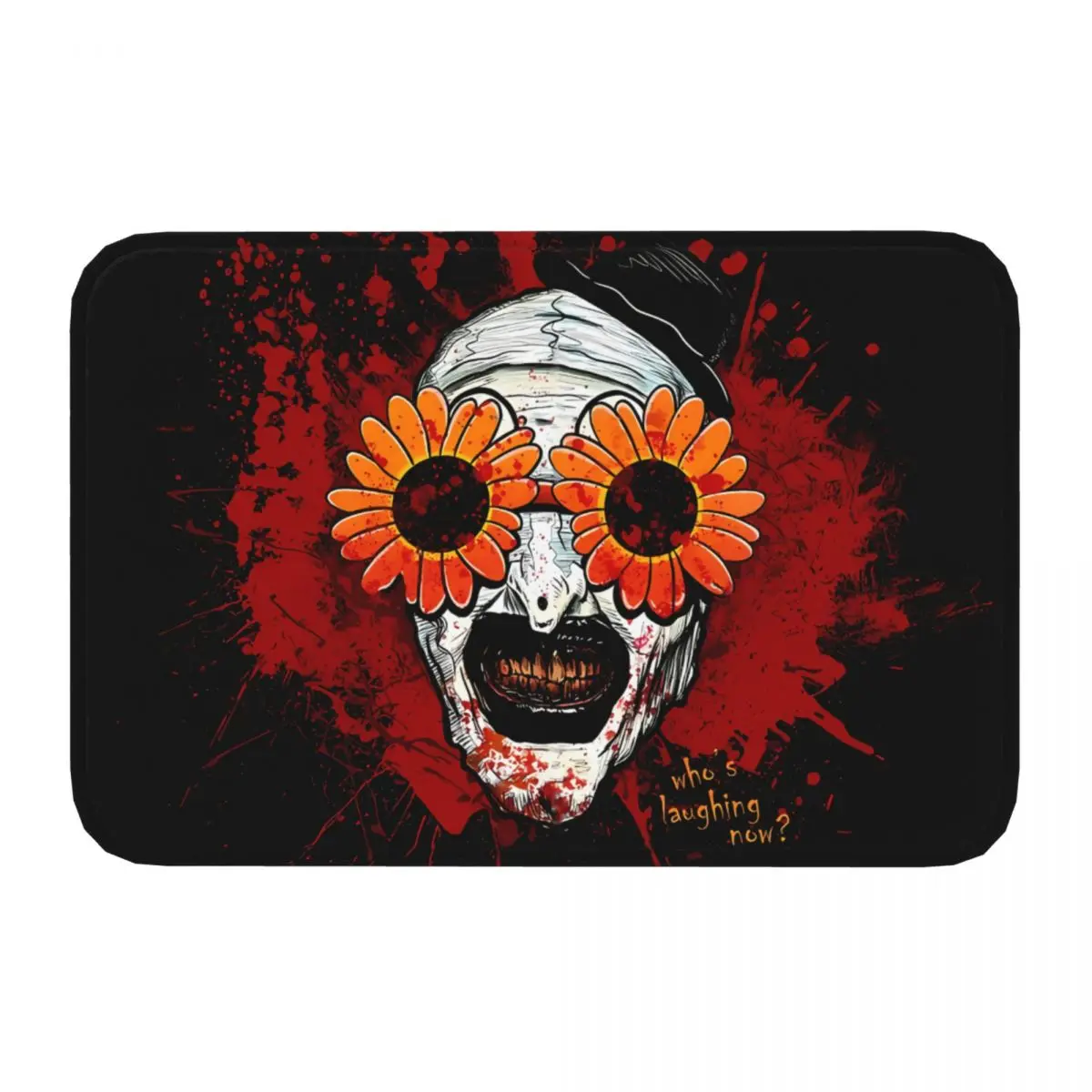 Movie Terrifier Non-slip Doormat The Clown Sunflower Sunglasses Horror Bath Bedroom Mat Outdoor Carpet Home Pattern Decor