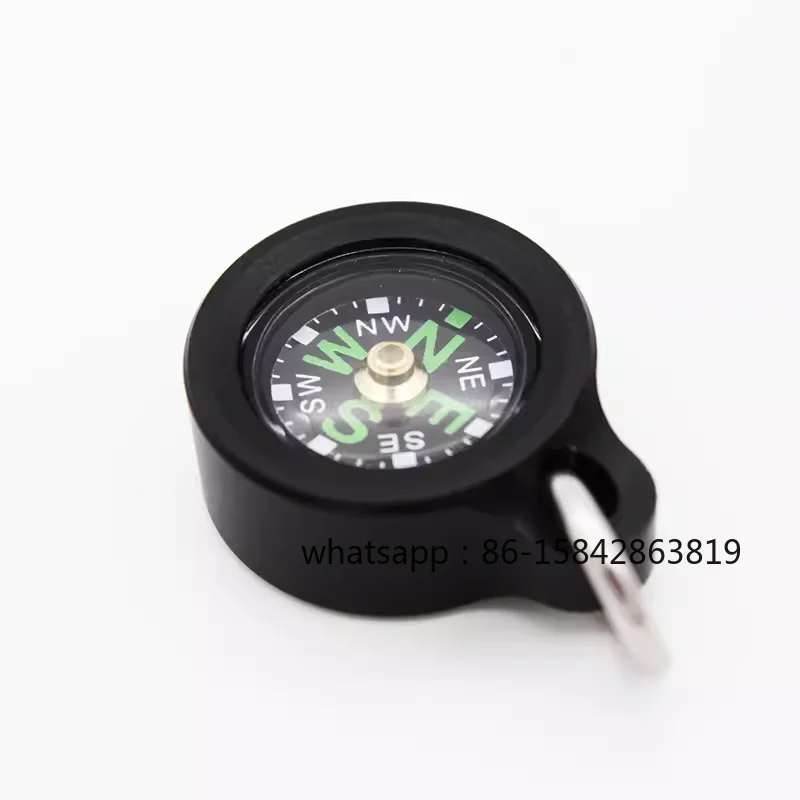 Aluminum Alloy Housing, Guide/compass, Outdoor Crossing, Keychain with Alloy Buckle