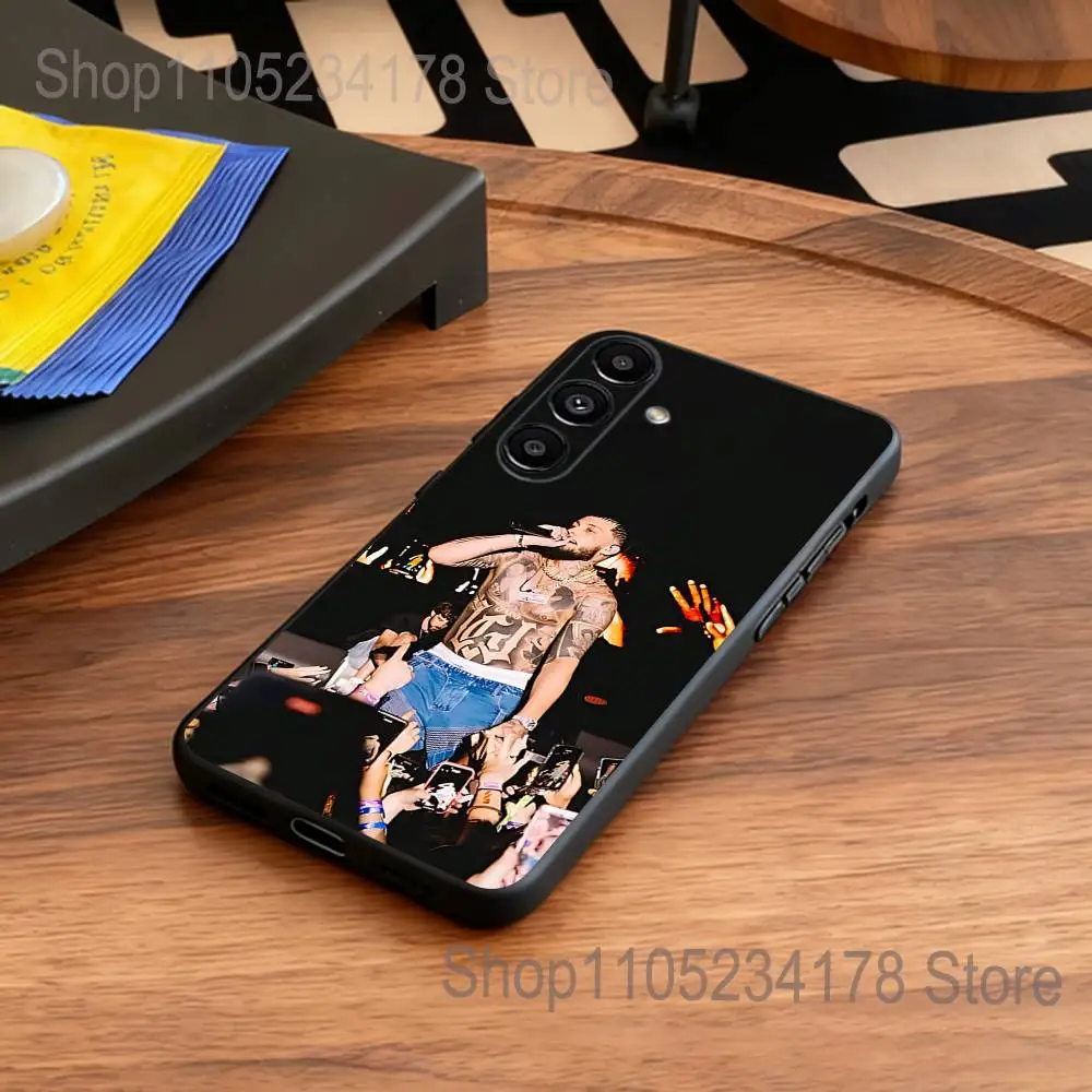 Funda de teléfono para Samsung S25,S24,S21,S22,S23,S30,Ultra,S20,Plus,Fe,Lite,SINGER Jc Reyes Tour 2025 5G, funda negra