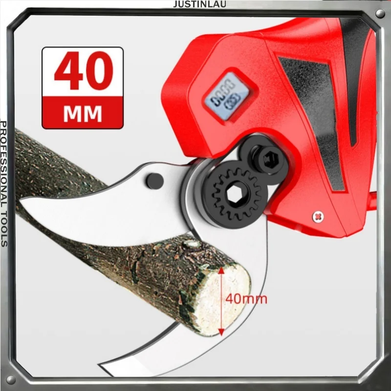 

40mm Brushless Electric Pruning Shear 2 Gears Cordless Electric Scissors Fruit Tree Bonsai Garden Cutter For Makita Battery Pin