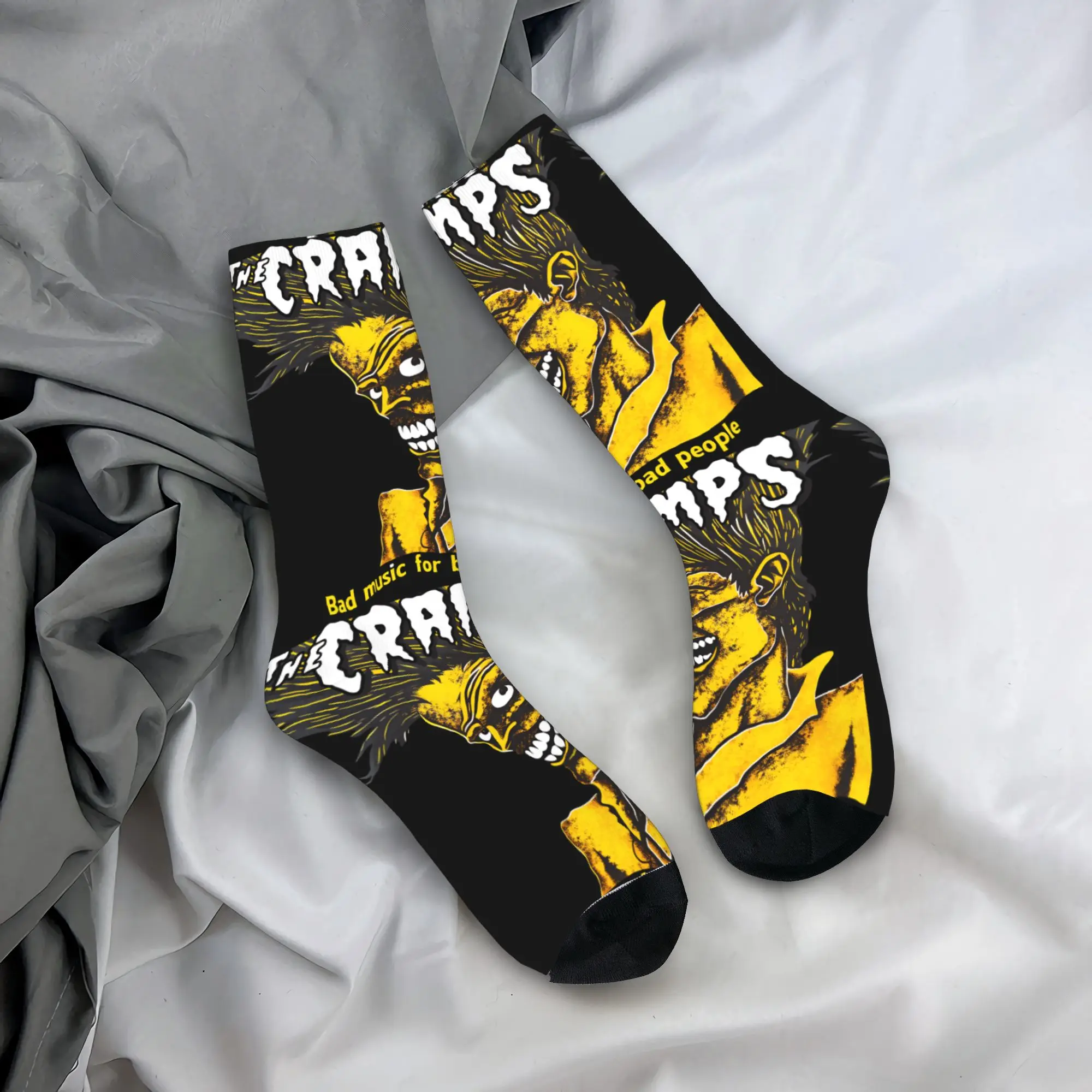 

The Cramps Bad Music For Bad People Socks Winter Stockings Funny Women Men Comfortable Socks Design Cycling Non Skid Socks