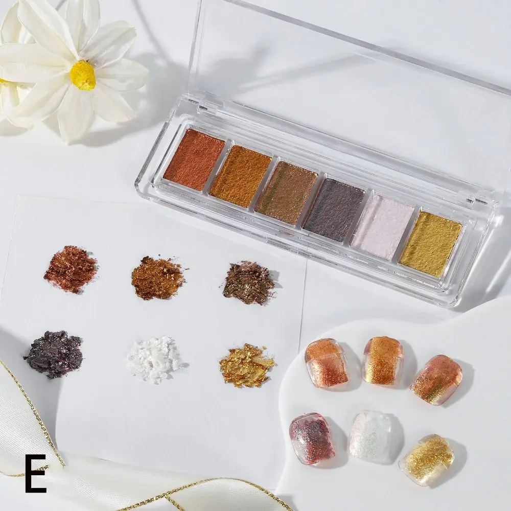 Metallic Style 6 Colors Aurora Ultra Bling Mud Fire Opal Bling Magic Mirror Powder Crystal Chrome Solid Nails Pigment