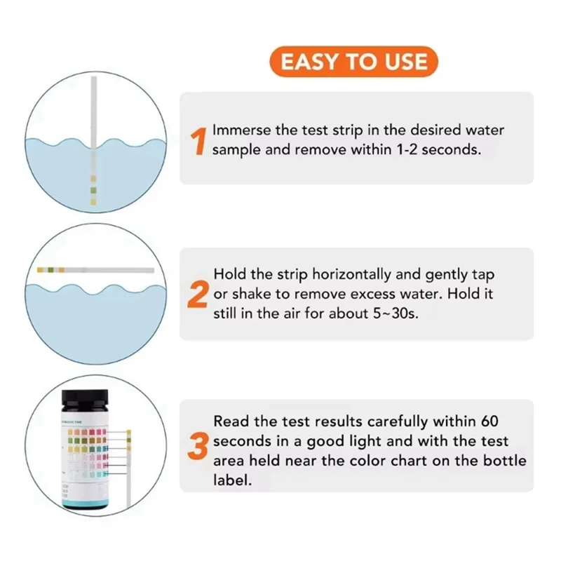 

DHDL 16 In 1 Drinking Water Test Kit 50 Strips Home Water Test Kit Well Tap Water Easy Test Water Test Strips