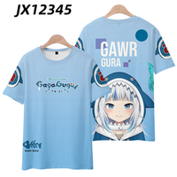 Hololive VTuber Gawr Gura Graphic 3D Printed t shirts Men Women Short sleeve Tee Casual Anime Top Street Harajuku O-Neck T-shirt
