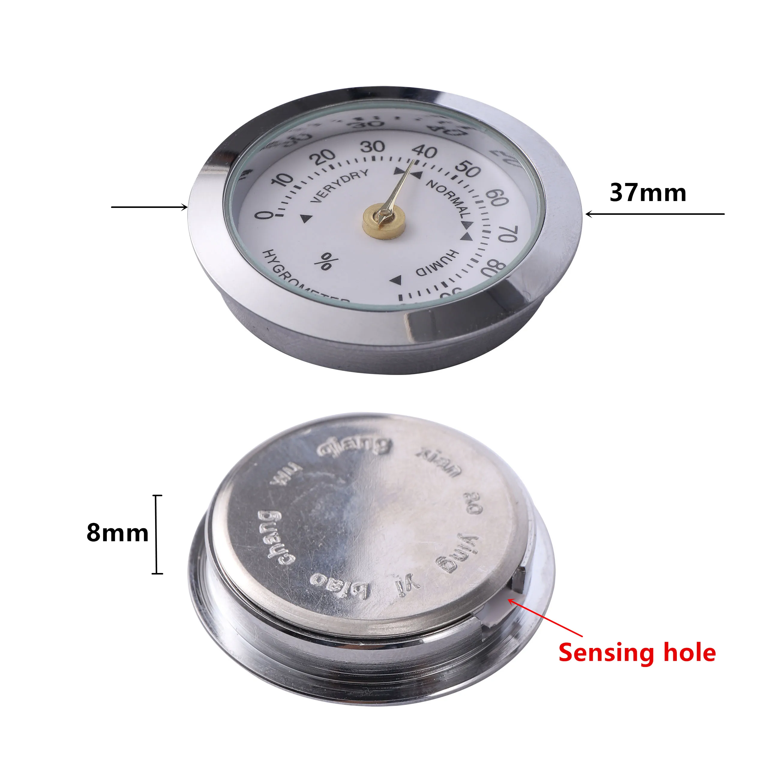 Metal Hygrometer Mechanical Movement Physical Induction Poultry Hatching Indoor Moisture-proof Monitoring Pointer Hygrometer 1Pc