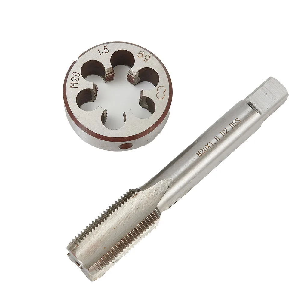 

2 Pcs HSS M20 X 1.5mm Tap & M20 X 1.5mm Die Metric Thread Right-handed Threads High Speed Steel Tap Wrenches Tool Accessories