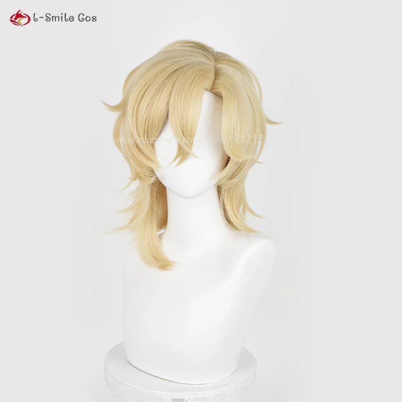 High Quality Aventurine Cosplay Anime Wig 40cm Short Golden Costumes Wigs Heat Resistant Synthetic Hair Halloween Party Wigs