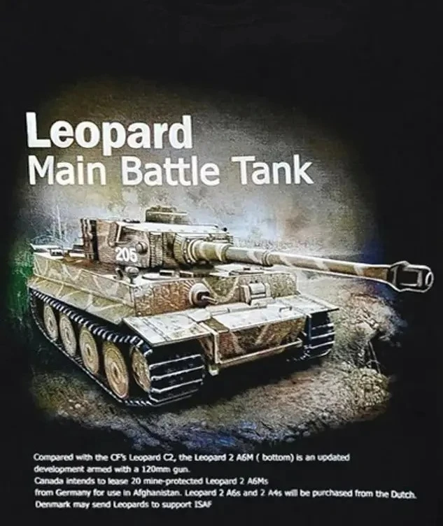 Wehrmacht Panzer Leopard Main Battle Tank T Shirt. New 100% Cotton Short Sleeve O-Neck Casual T-shirts Loose Top Size S-3XL