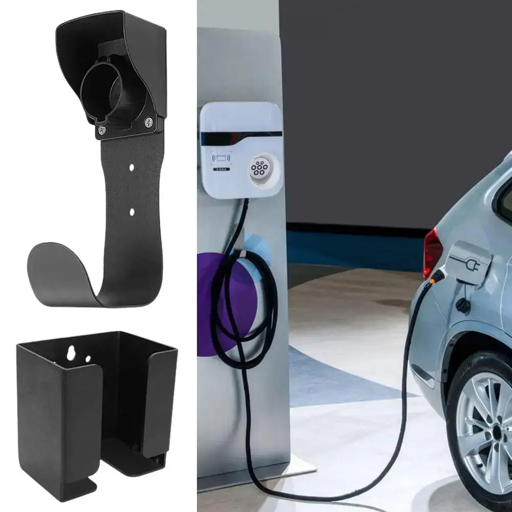 Soporte de cargador EV de pared para coche eléctrico, gancho J, montaje de muelle, protección de boquilla impermeable para enchufe de EE. UU. J1772, organizador de enchufe B9M0