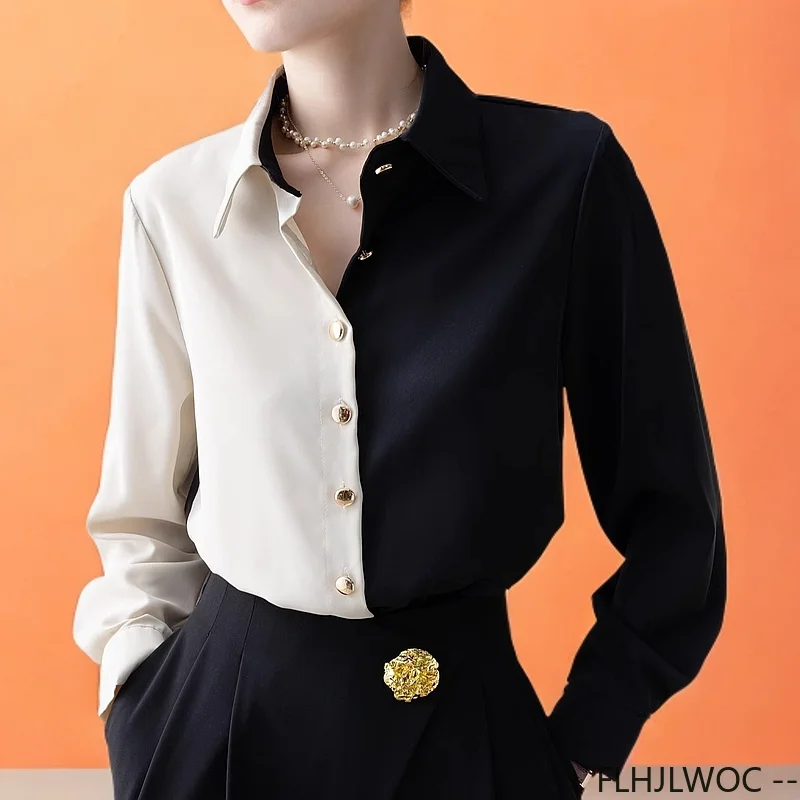 Elegante Office Lady Basic Shirts 2025, Franse stijl, ontwerp, lente, lange mouwen, mode, retro, vintage knop, borduurwerk, tops, blouse