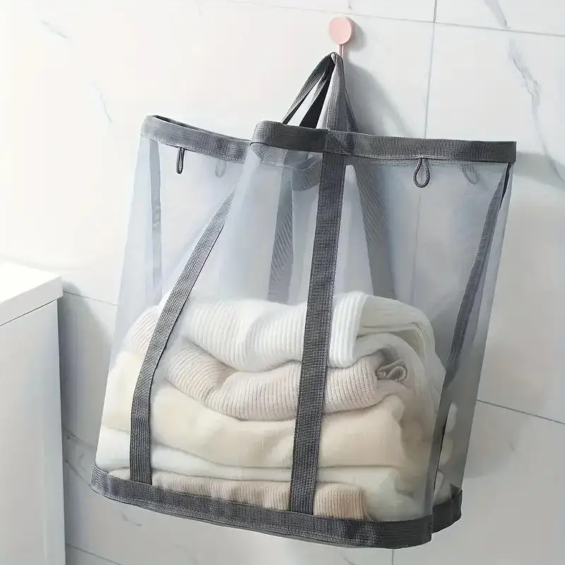 Foldable Dirty Laundry Basket Mesh Breathable Laundry Basket Clothes Toy Storage Baskets Large Capacity Home Storage Supplies view 6