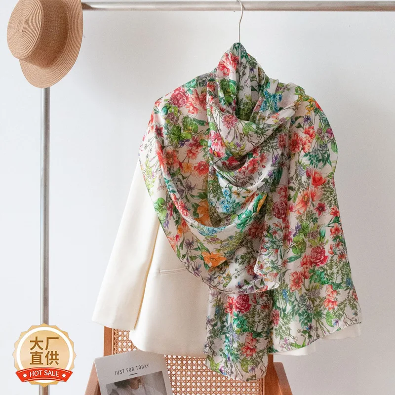 Mother's Day Gift Summer Thin Scarf Women's Long High-Grade Printed Talma