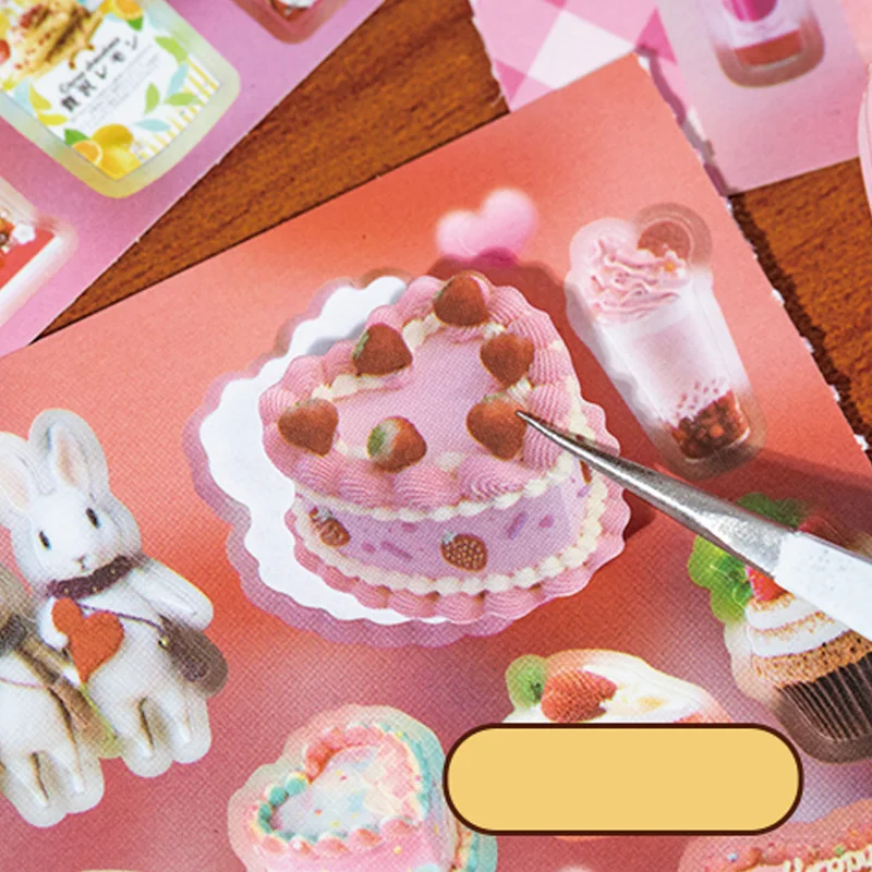 Sticker Pack 4sheets/bag Korean Kawaii Food Stickers Scrapbooking Stationery DIY Handbook Mobile Phone Case Notebook Decoration