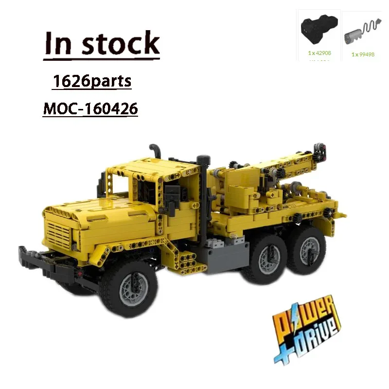 MOC-160426 Yellow M936 Wrecker Assembling Splicing Building Blocks Model 1626 Parts MOC Creative Kids Building Blocks Toy Gift