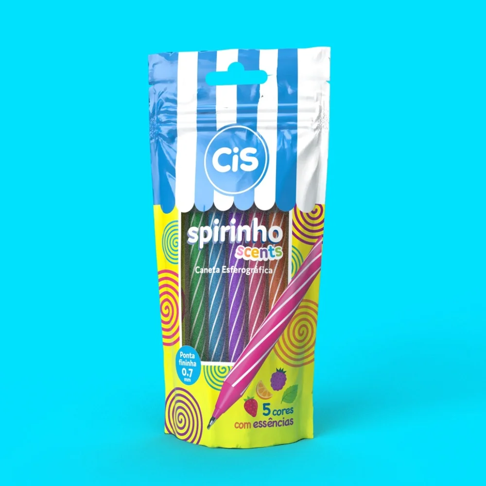 Mini CIS Spirinho Scents Ballpoint Pen With Blister Smell With 5 Colors