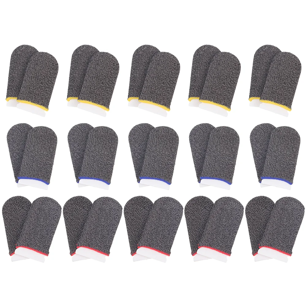 

30 Pcs Finger Cots Phone Game Supply Sweat-resistant Stall Black Gloves Anti-slip Protector Versatile Protective Case Sleeve