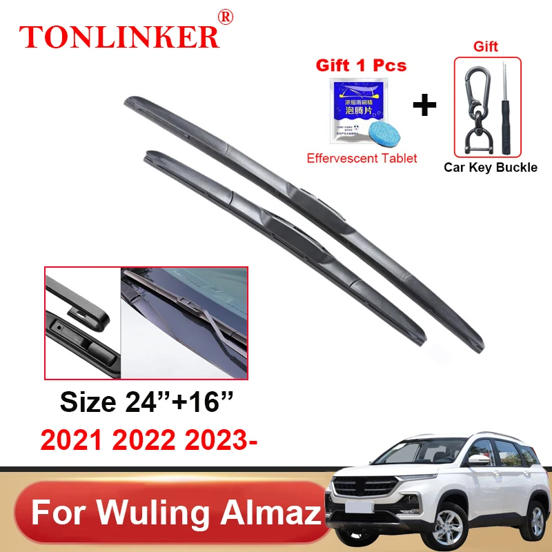 

TONLINKER Car Wiper Blades For Wuling Almaz 2021 2022 2023 Hybrid RS Pro EX Car Accessories Front Windscreen Blade Wiper Goods