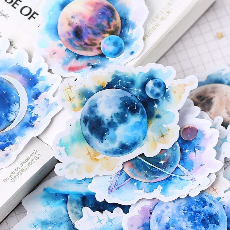 15PCS Planet Stickers Crafts And Scrapbooking stickers book Student label Decorative sticker DIY Stationery