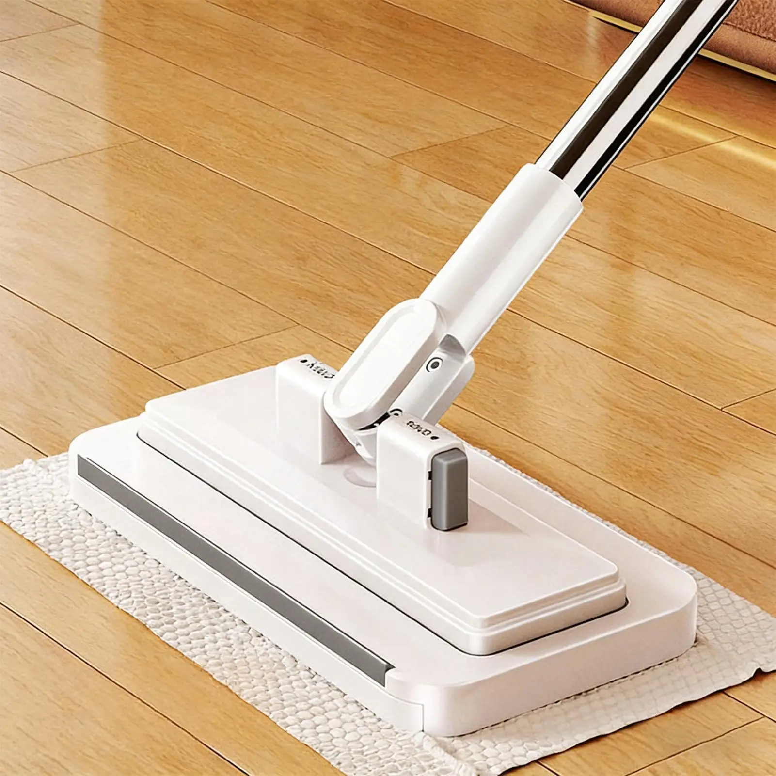 2pcs, 1 Mop +1Random Color Cloth, Hands-free Automatic Self-clip Disposable Face Towel Flat Mop, Automatic Grip Cleaning Mop