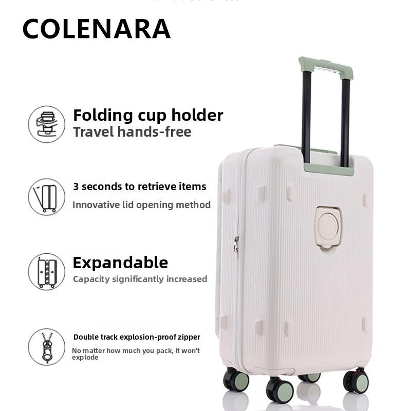 COLENARA Rolling Suitcase ABS+PC Boarding Box Large Capacity Trolley Case 20