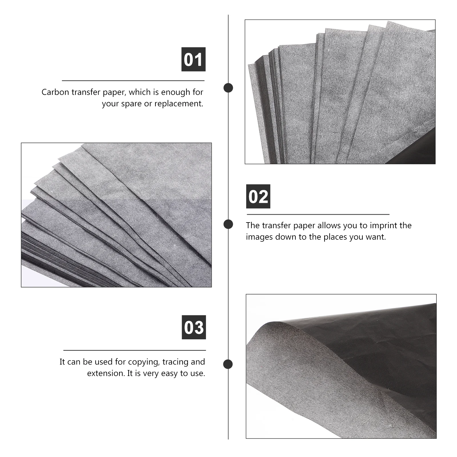 100 Sheets Graphite Carbon Transfer Paper A4 Double Sided One-side Drawing Tracing