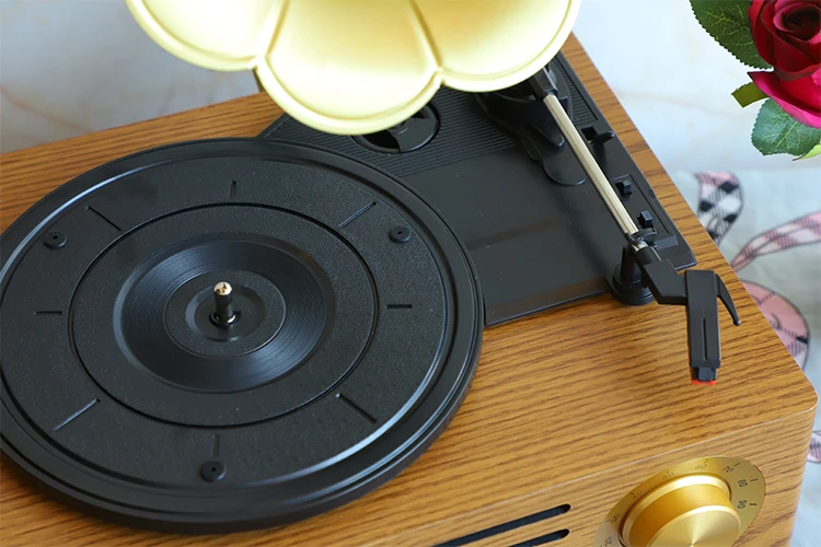 Belt-Drive Record Player Turntable, Old-Fashioned; Phonograph